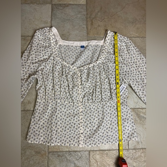 NWT Old Navy 2X Square Neck Ditsy Floral Peasant Blouse Cottagecore Fall Boho - Picture 12 of 12